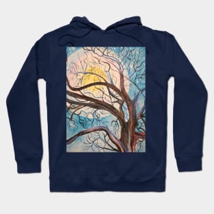 Blue Moon and stars Painting Hoodie